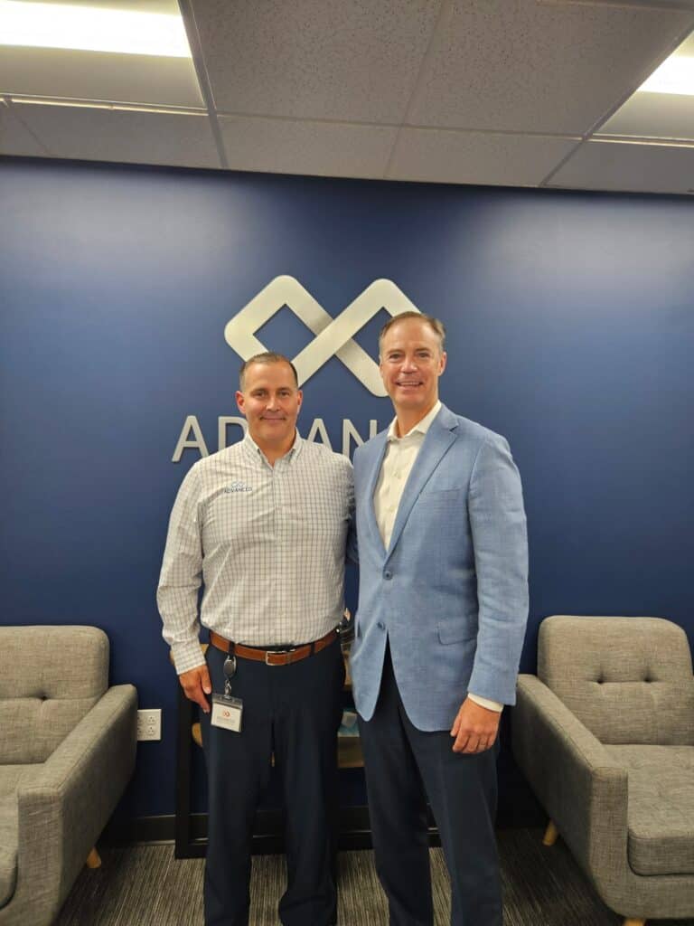 We love when our clients come visit us! ADVANCED President, David Linardy and JP Muir, CEO & Founder of Home Care Connectors.